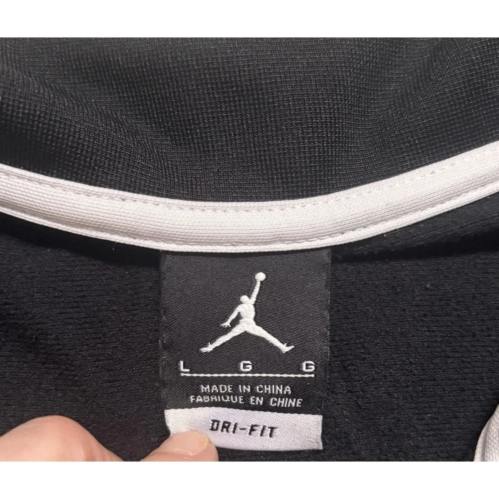 Jordan Men's Black White Dri Fit Track Suit Jacket Basketball Athletic‎ Sz Large